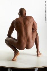 Nude Man Black Slim Bald Standard Photoshoot Realistic